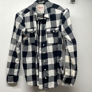 Long sleeve flannel, black and white checkered size large from target